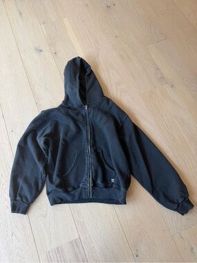 Men's Black Full-Zip Hooded Sweatshirt
